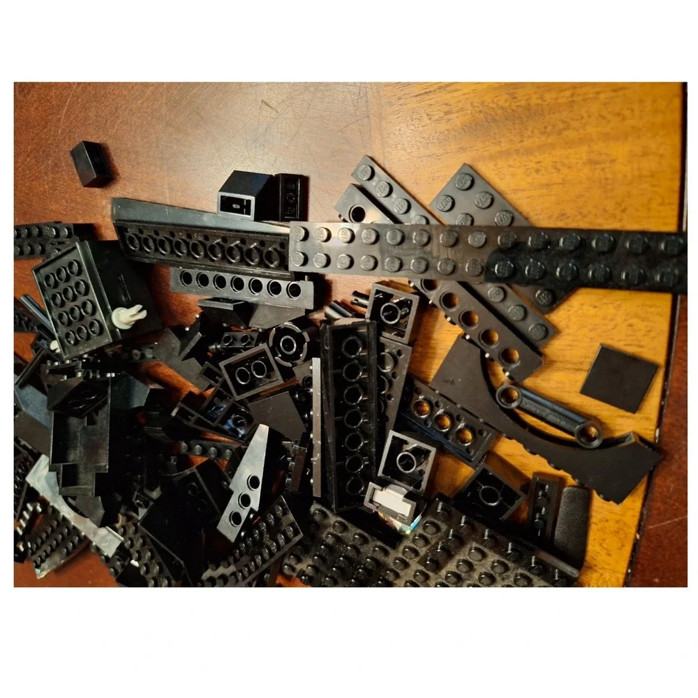 LEGO 1/2 Pound Bulk Lot Black Bricks Plates Technic Specialty Pieces MOC Parts